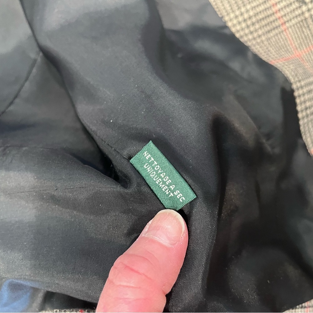 Lauren Ralph Lauren Sz 14 Glen Plaid Herringbone Wool Angora Vest Waistcoat - Picture 10 of 11